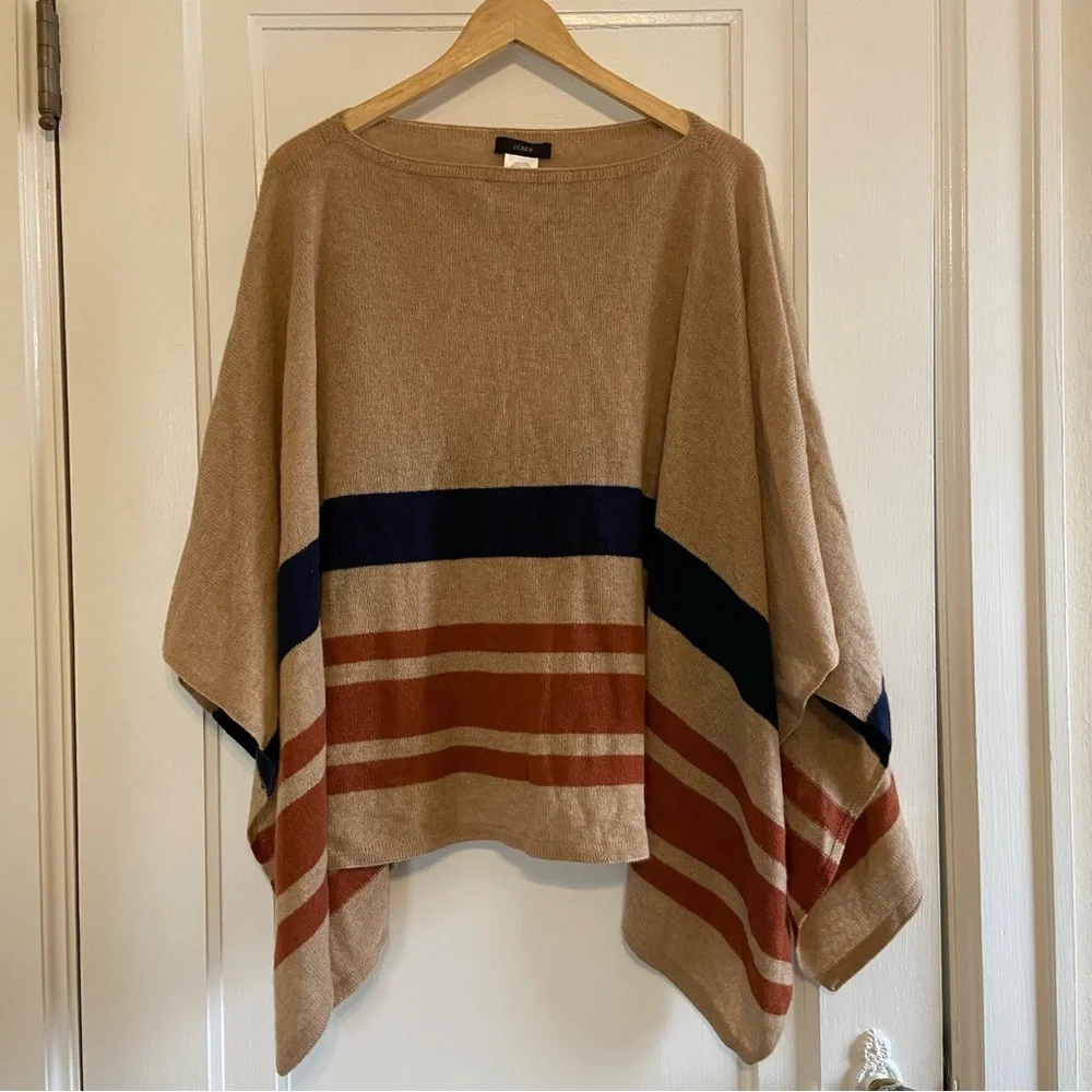 J. Crew Cashmere Blend popover poncho